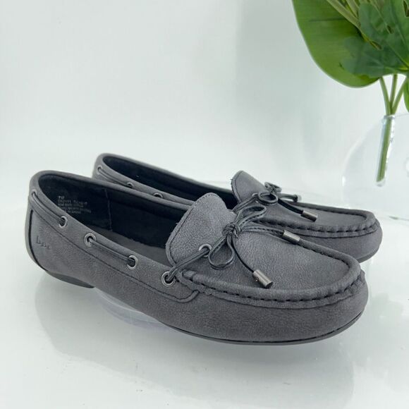 Born BOC Women's Carolann Loafer Sz7 Flat Slip On Boat Shoe Moc Toe Black Vegan - Picture 3 of 13